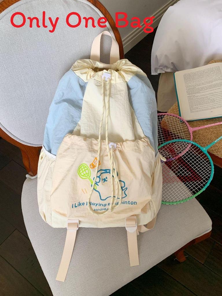 Taslon Material Girls Drawstring Backpack With Design For Daily Commuting And Casual Use