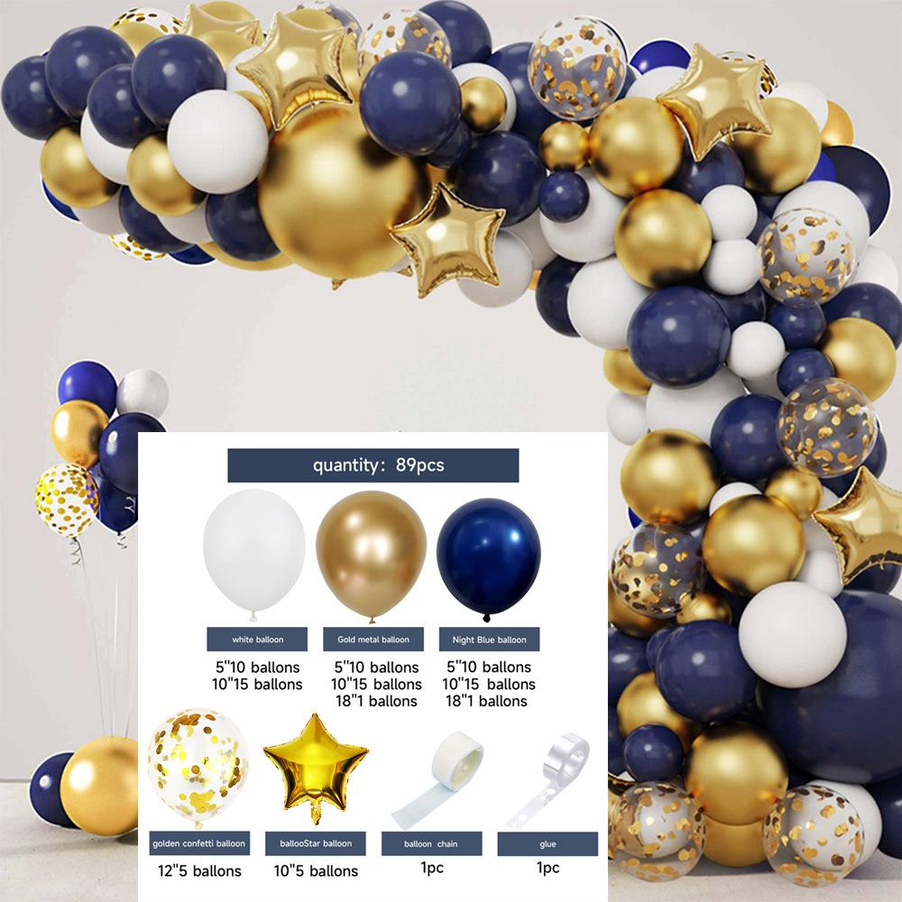 Black Gold Sequins Latex Balloon Chain Set Birthday Party Decoration Balloon Wedding Package