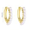 1 Pair of Cute Mini Artificial Pearl C-shaped Earrings, Gold Minimalist Earrings, Fashionable and Elegant Earrings, Suitable for Daily Wear