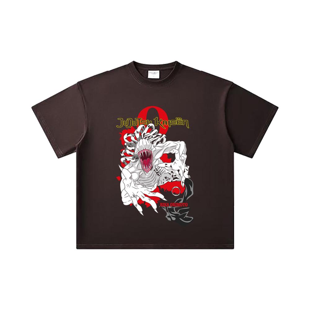 260 GSM Double Yarn 32 Count 100% Cotton Jujutsu Kaisen V64 Rika Print Unisex Heavy Cotton T Shirt