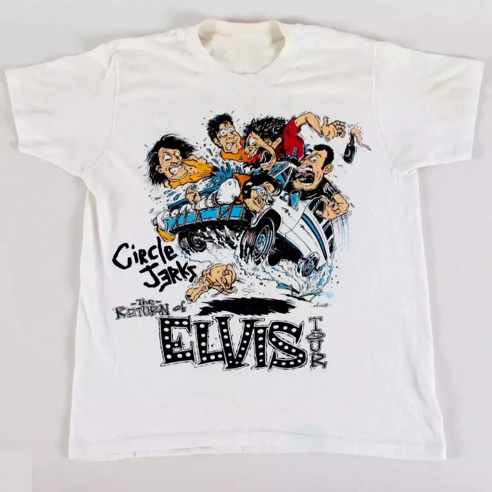 Circle Jerks band Elvis Tour White Unisex T Shirt Full Size S-4XL Unisex T-Shirt XL
