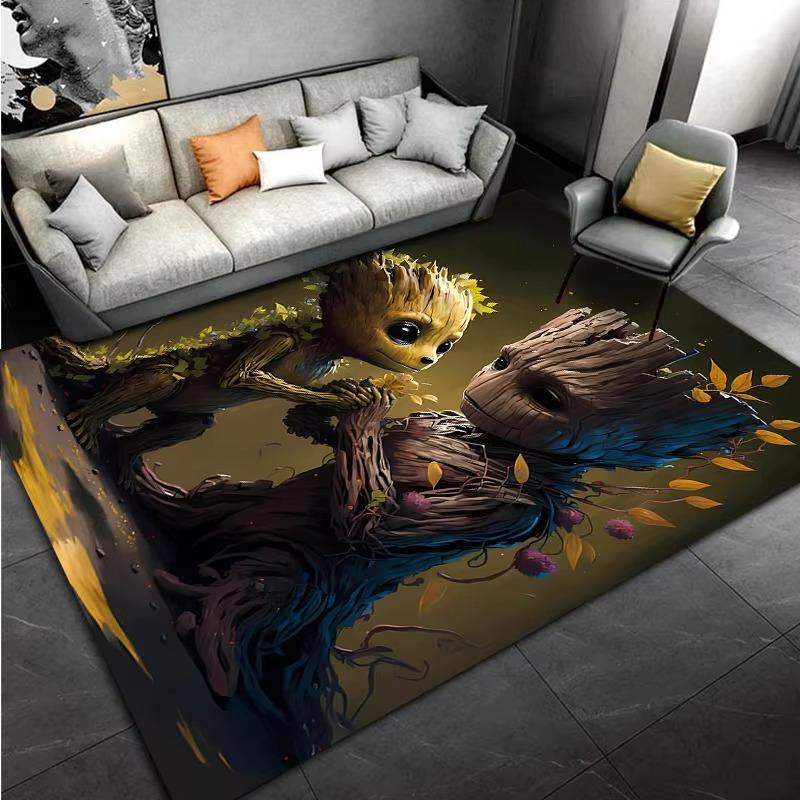 Marvel-Groot Avengers Little Tree Man Carpet for Living Room Home Decor Large Area Bedroom Floor Rug Non-slip Easy Mat