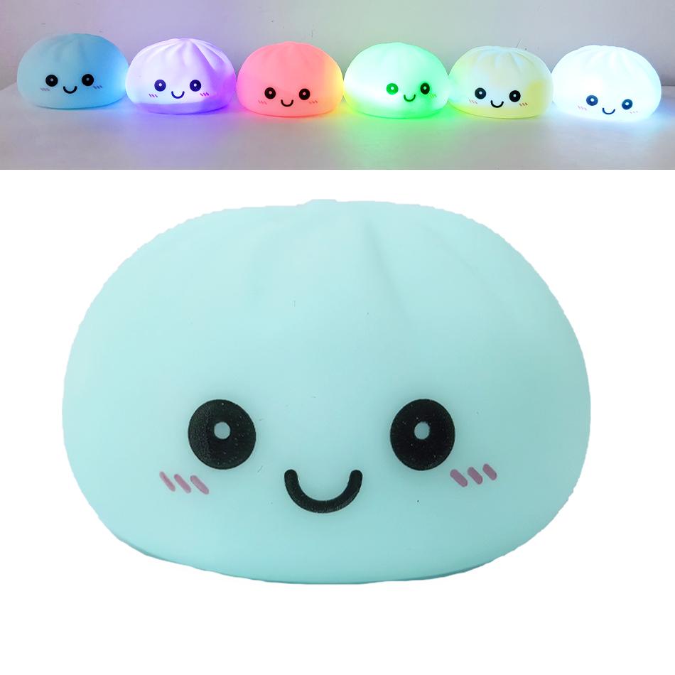 1-6Pcs Simulation Baozi Toy Night Light Soft Dumplings Soft Cute Steamer Birthday Party Gift  Colorful Dumping Toy Squishy Gifts