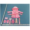 7 PCS Reborn Baby Doll Bathrobe Rabbit Pattern with Slippers and Bath Playset for 17-22 Inch Baby Doll Accessories with Mirror, Comb, Soap, and Bath