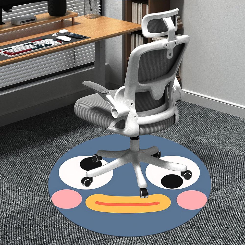 

1pc Cute Face Chair Carpet for Office, Non-slip, Soft and Durable Office Rug for Interior Decoration, Perfect for Office yy260313081 80cm by 80cm