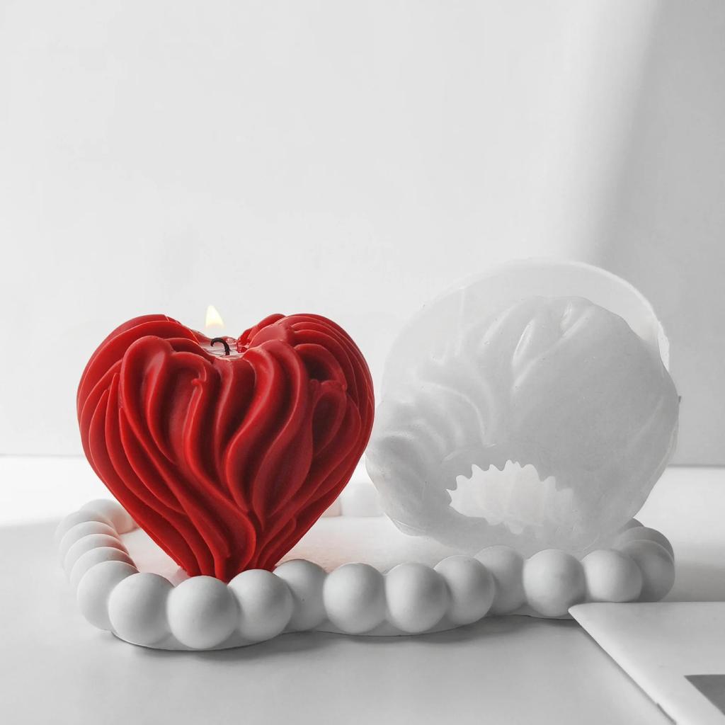 Liefde kaars handgemaakt cadeau hars gips mal DIY kaarsen maken Valentijnsdag hartvormige aromatische kaars maken siliconen ka