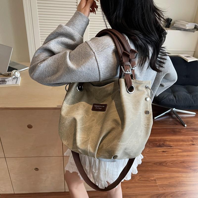 Retro Casual Handbag Stylish Tote Bag Color-blocked Zipper Shoulder Bag Class Commuting Crossbody Bag High-quality Pu Travel Bag