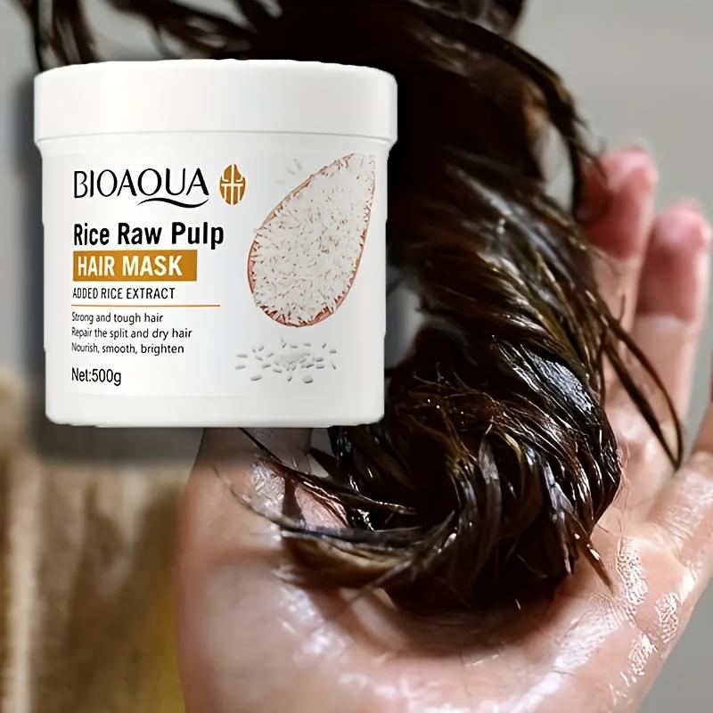 Mască de Păr cu Tărâțe de Orez 500g - Nutriție Profundă pentru Păr Uscat, Despicat și Ondulat, Efect de Catifelare și Netezire, Soluție Naturală pentru Îngrijirea Părului