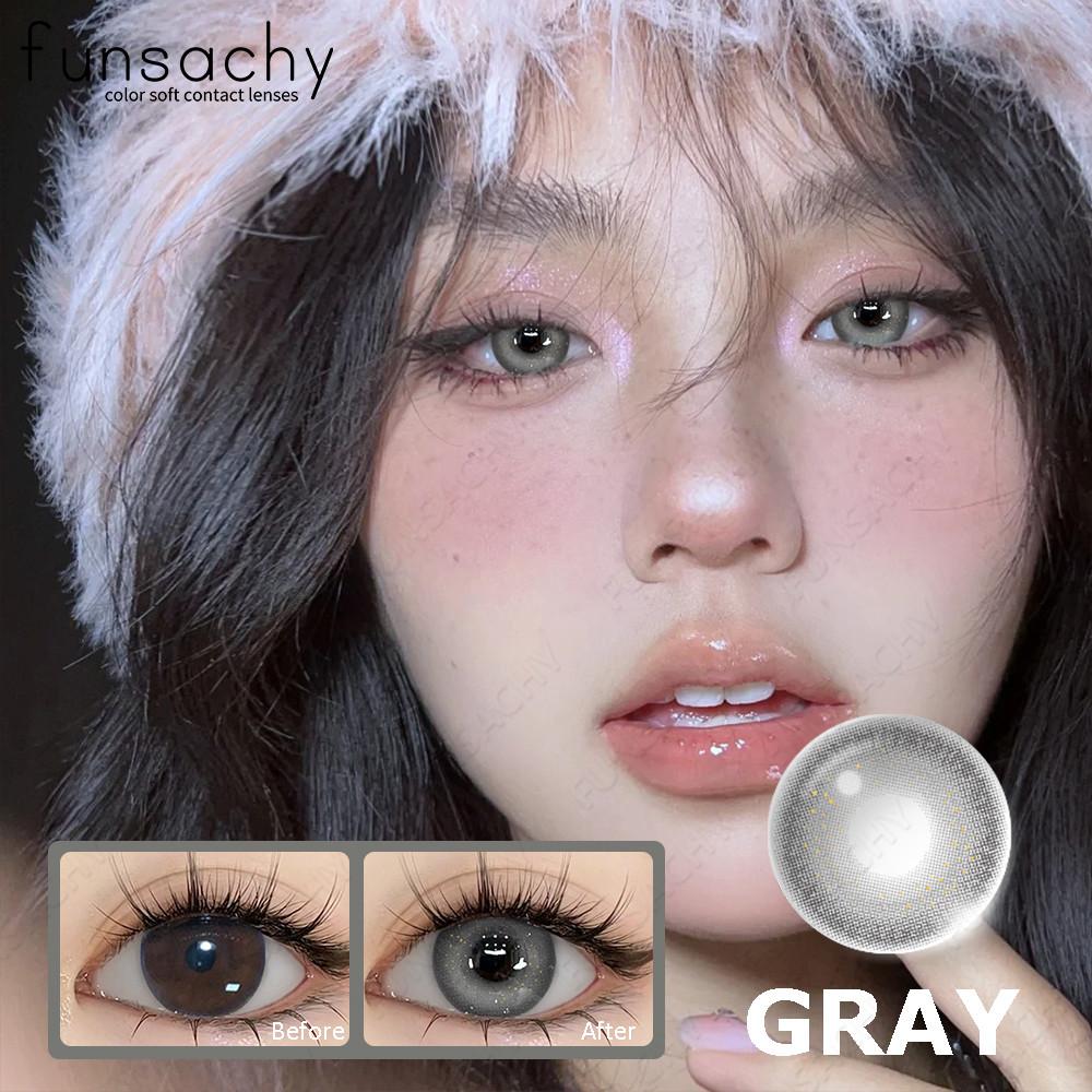 FUNSACHY 1 Pair Fashion Colored Contact Lenses Korean Brown Contact Lenses High Quality Natural Cosmetic Pupils Lenses Annual