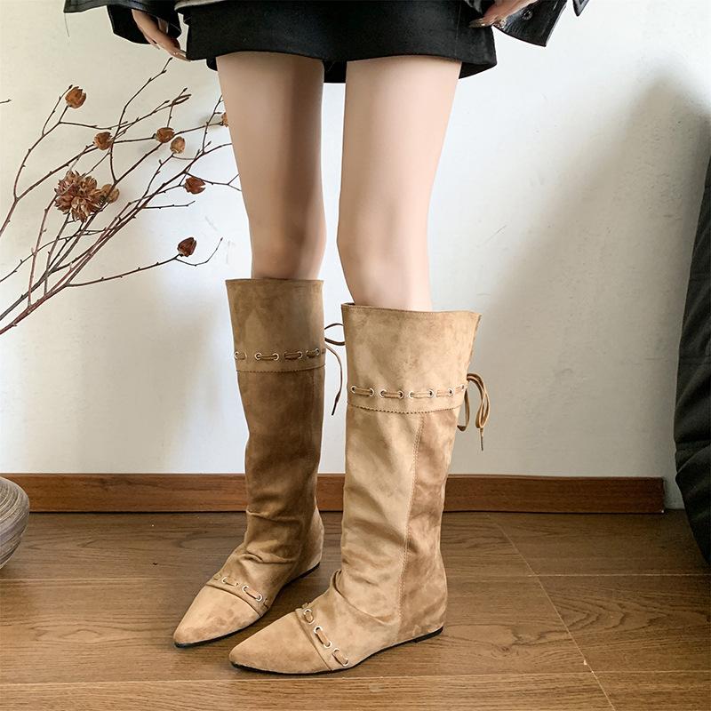 

Модные ретро ботинки с острым носком женские 25 осень новые ковбойские сапоги в западном стиле нишевые ретро рыцарские сапоги женские 42 абрикосовый