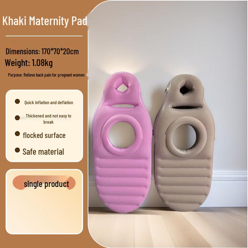Eco-friendly PVC Inflatable Pregnant Woman Cushion - Comfortable Flocking Recessed Sleeping Pillow Pad