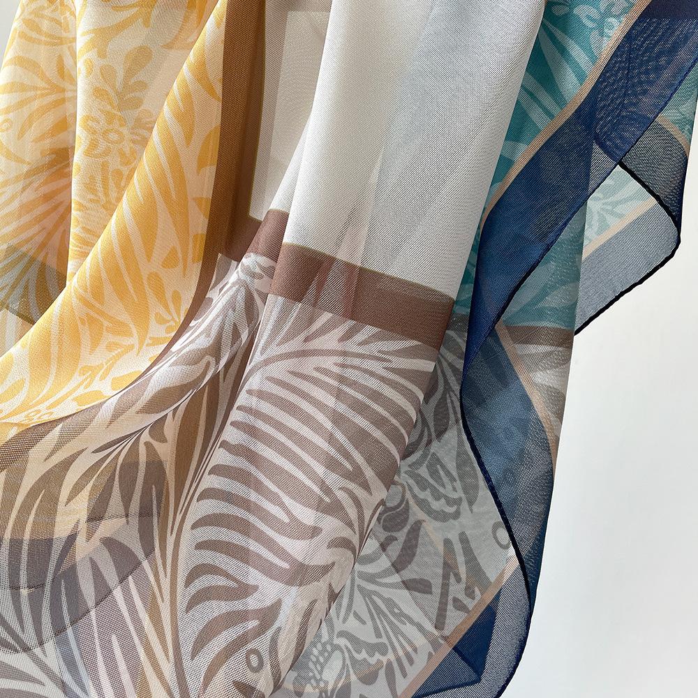 Frühlings- und Sommerseidenschals Neuer Retro-Modischer Imitationsseiden-Quadratischer Schal Vielseitiger Bedruckter Schal Dekorativer Leichter Luxus-Design-Schal
