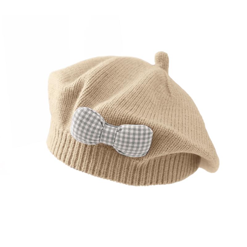Children'S Beret Baby Hat Cute And Super Cute Autumn And Winter Girl'S Stylish Korean Style Princess Knitted Wool Painter'S Hat