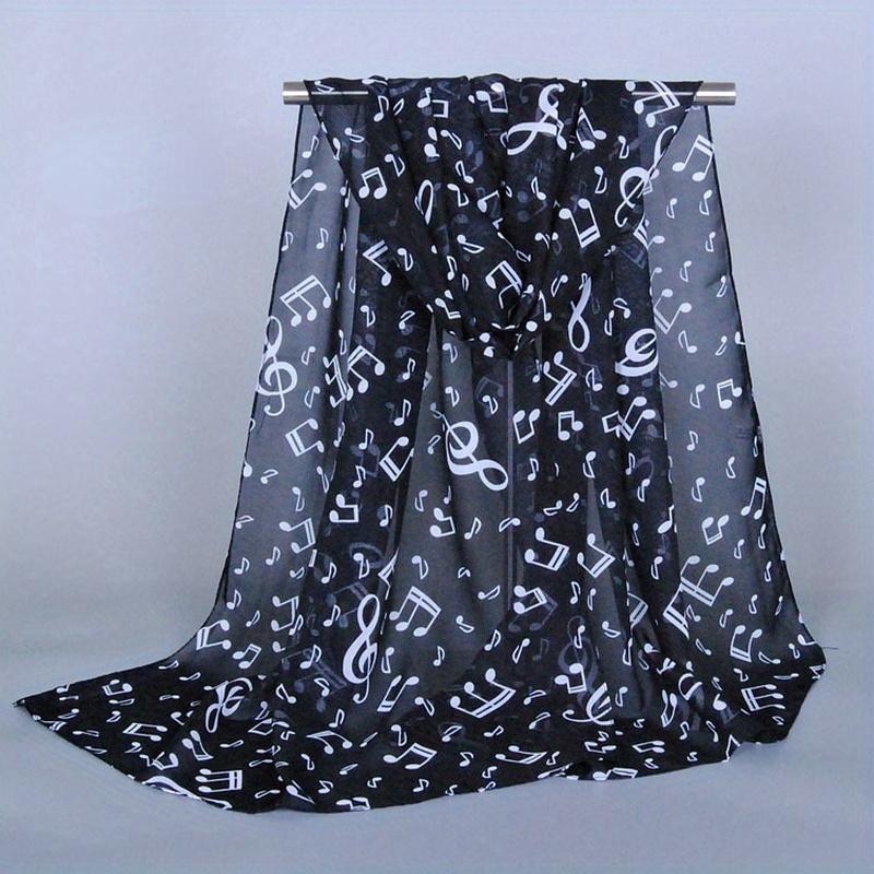 1PC Women Lady Musical Note Chiffon Neck Scarf Shawl Muffler Scarves Fabulous Elastic Beautiful Scarves