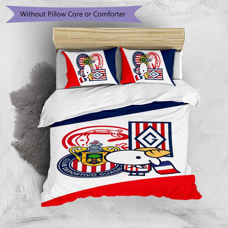 Chivas Printed 3PCS Bedding Set Soft Breathable Duvet Cover Pillowcases Set Washable Bedroom Decor Home Gift