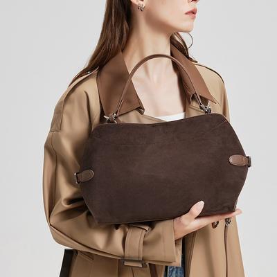 Hot Sale Leather Deer Fleece Frosted Cowhide Shoulder Crossbody Bag Women's Versatile Commuter Tote Bag Women's Handbag Women's
