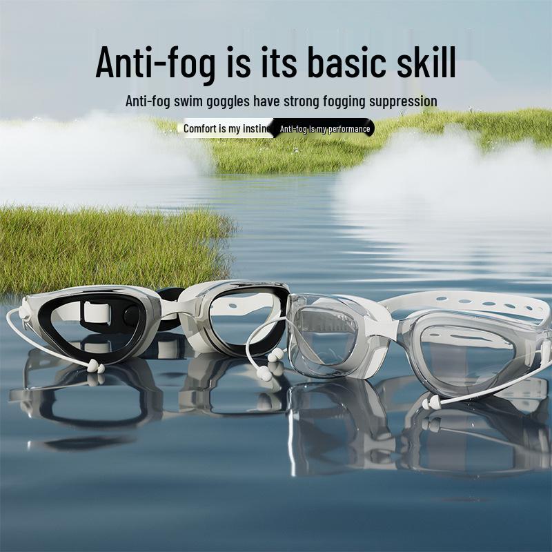 Unisex Silicone Waterproof HD Swim Goggles Set for Competitive Swimming