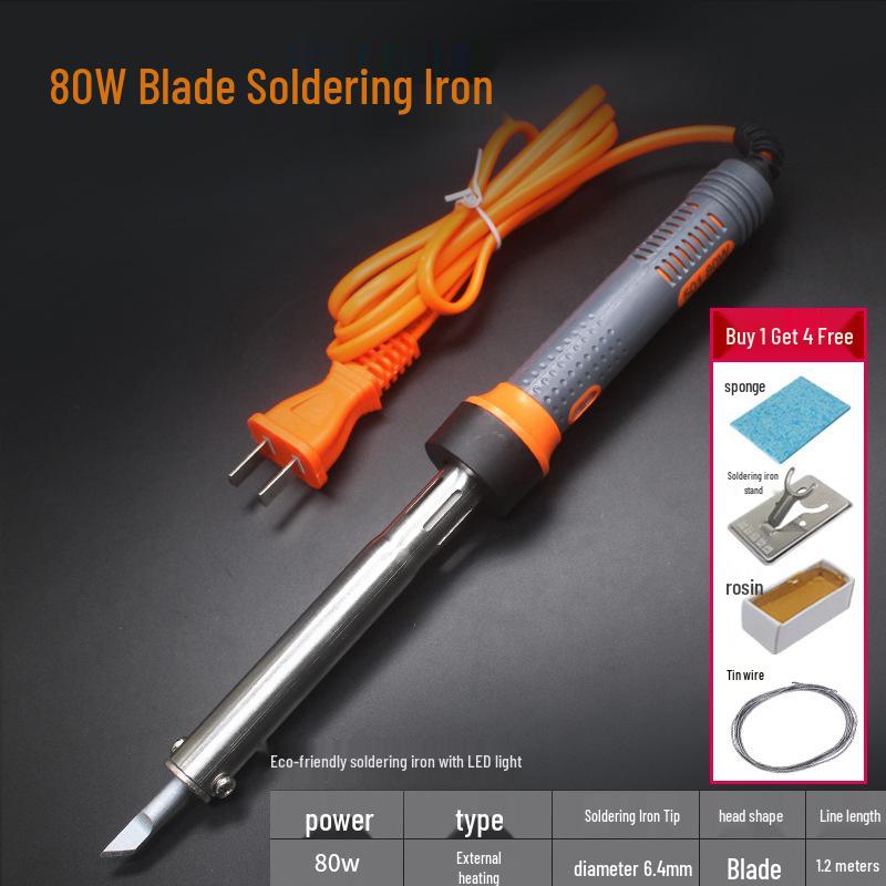 Eco-Friendly Industrial Grade Soldering Iron with Light, 80/100/150W Hot Stamping External Heating and Knife Tip