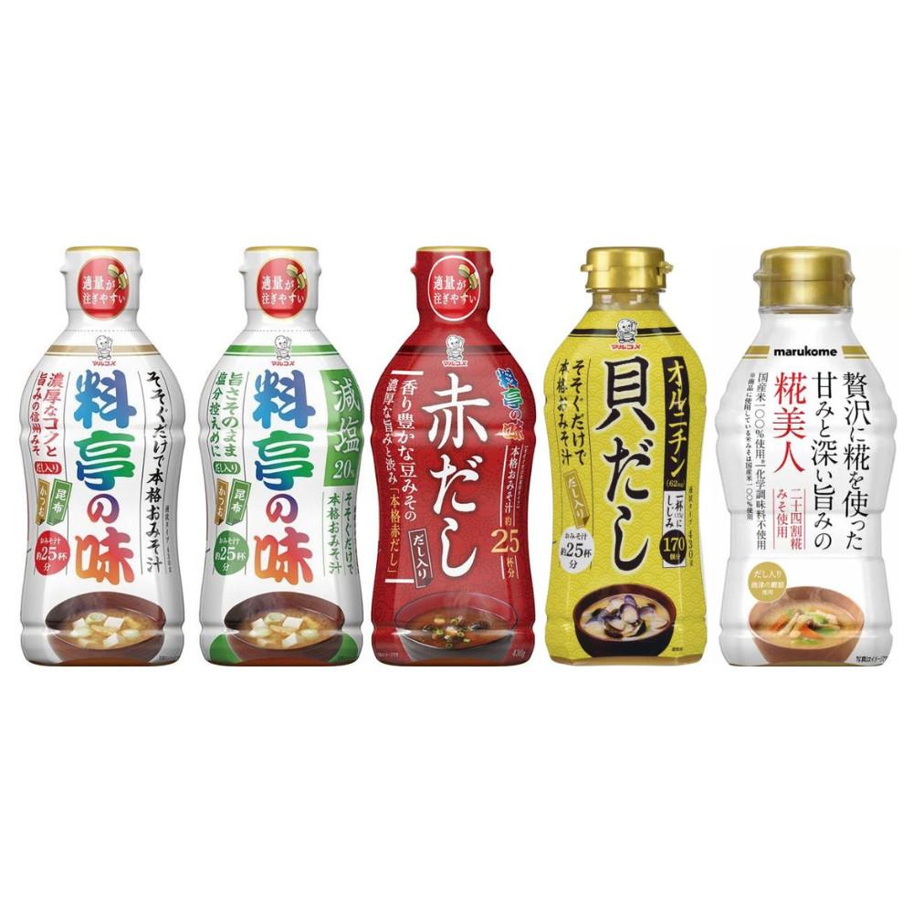 Japan Marukome Liquid Miso (Shellfish Soup Stock / Aka-dashi / Ryotei No Aji / Reduced Salt / Koji Bijin) 430g