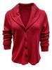 2026 European & American Women's Autumn/Winter Nine-Sleeve Lapel Button Solid Color Fashion
