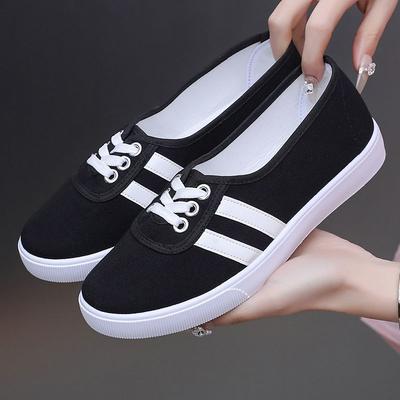 Large Size Canvas Shoes Women Spring and Summer Cloth Shoes Student Leisure Sports White Shoes Women