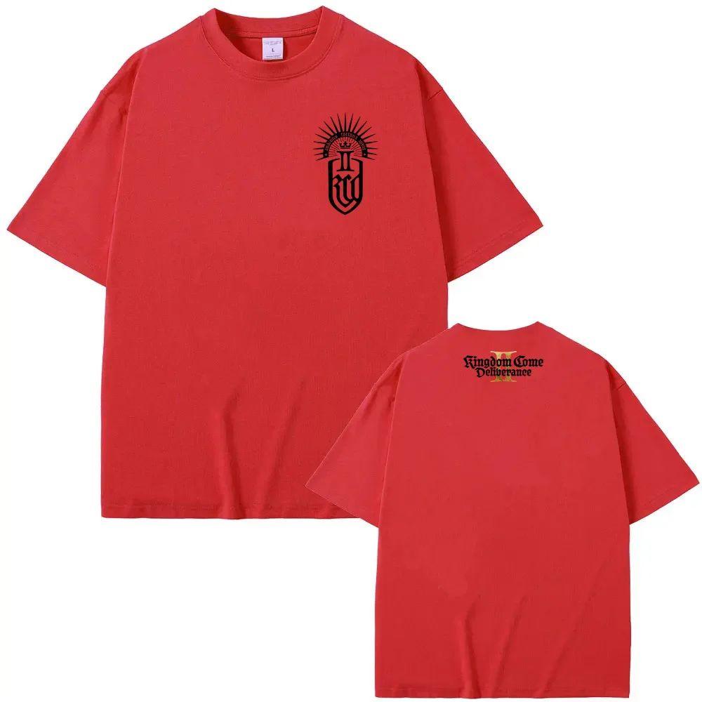 Y2k Hip Pop Tees Kingdom Come Deliverance II  Emblem Game Graphic Printing Tee High Quality Printing TEE Cotton Casual Tops