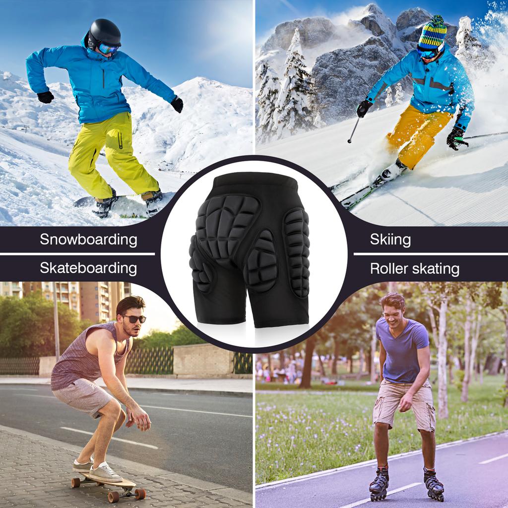 Protective Padded Shorts for Adults Upgraded Thickened 15mm Breathable Hip Butt Tailbone Impact Protection Pads for