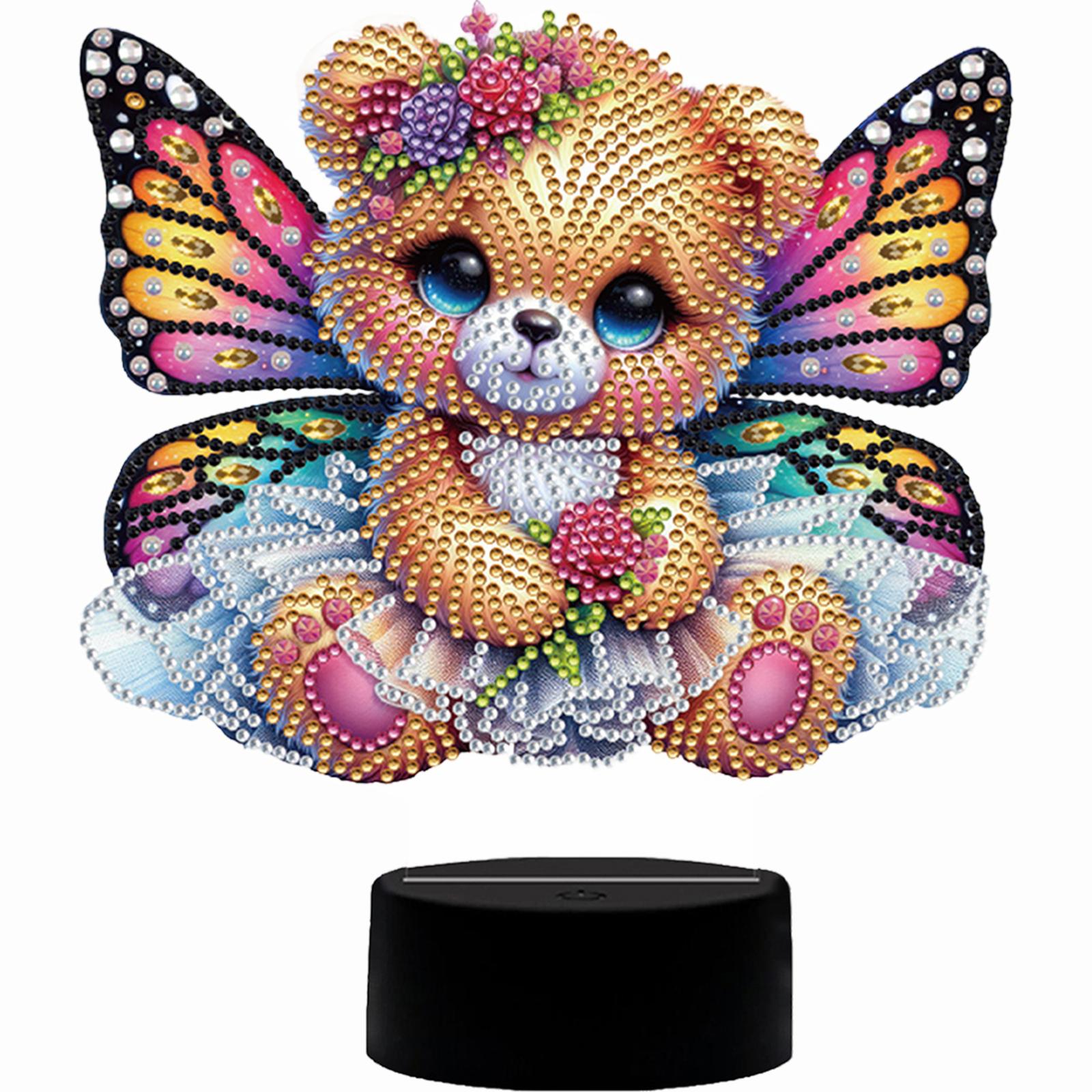 

Butterfly Animal Diamond Painting Night Light with Tools DIY Diamond Painting Table Lamp for Bedroom Living Room Home Office
