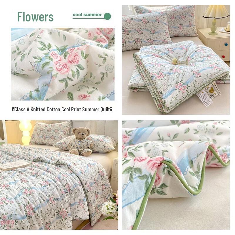 Floral Cooling Machine Washable Summer Quilt