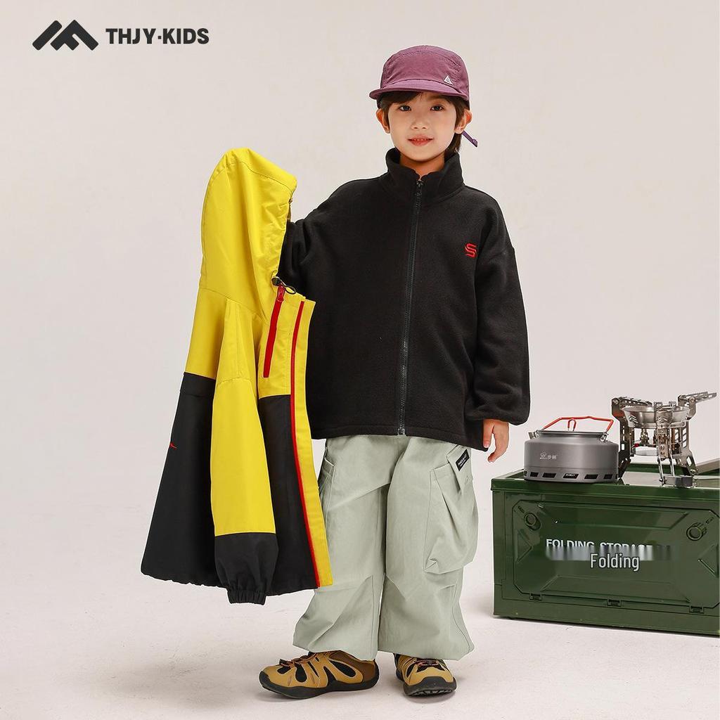 Autumn 2025 Boys' Detachable 3-in-1 Windbreaker: Outdoor Windproof & Waterproof Jacket