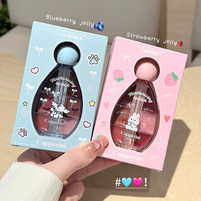 CAPPUVINI Six-color Mirrored Lip Jelly Lip Gloss