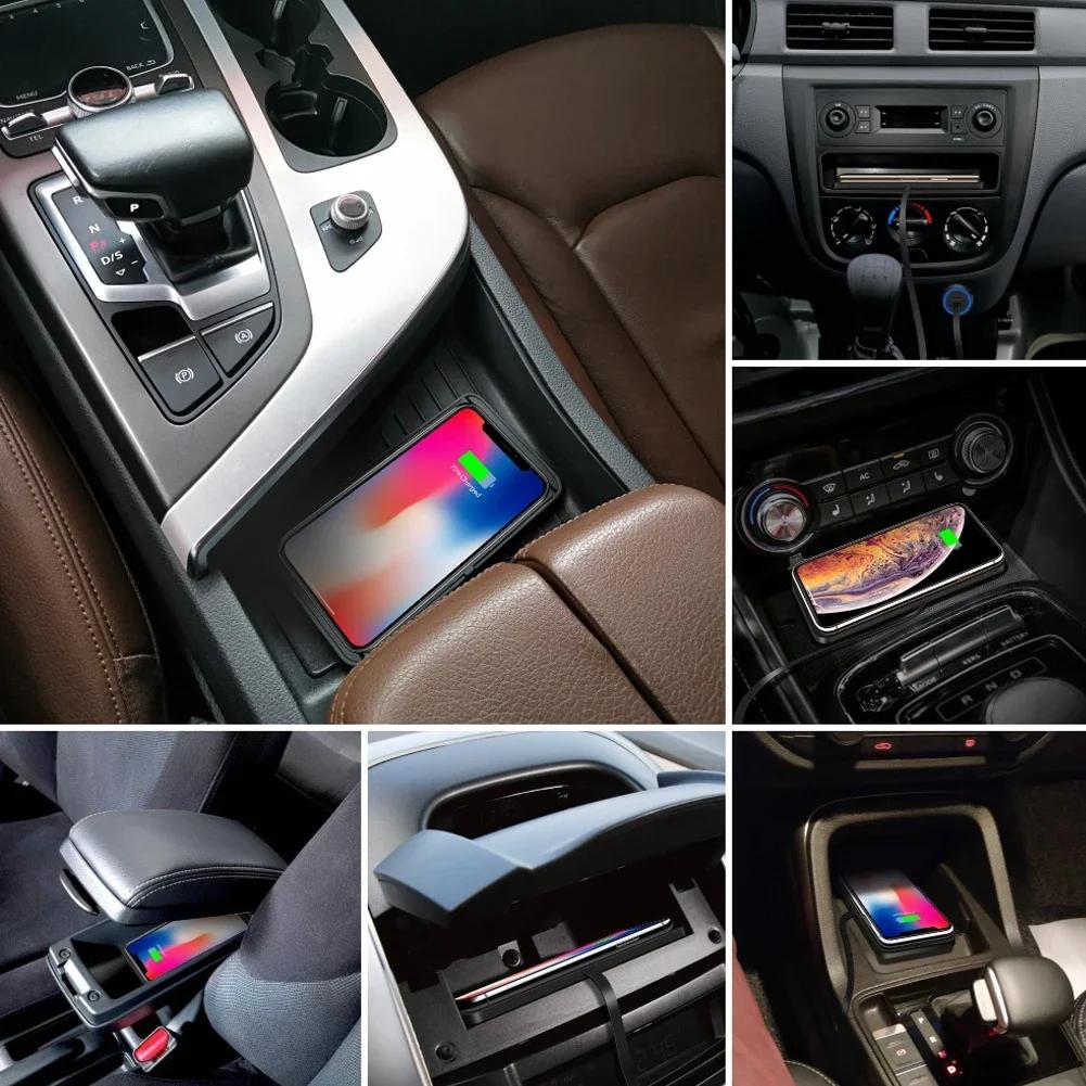 Wireless Car Charger Silicone Anti-skid Pad Cradle Dock For iPhone 14 13 X Fast 15W Car Charging Stand Car Modification