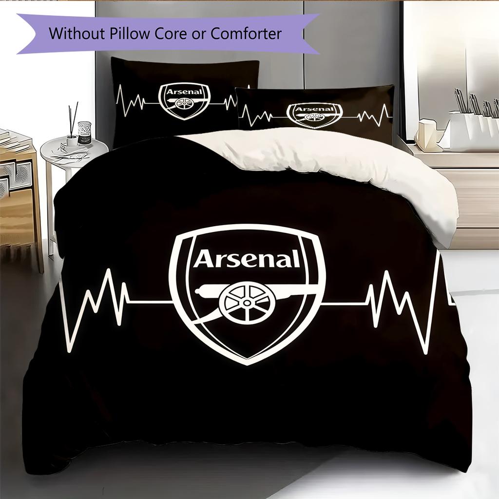 Biancheria da letto con motivo Arsenal Football Club Decorazione per la casa Regalo di compleanno (1 * copripiumino + 2 * federa, senza nucleo)