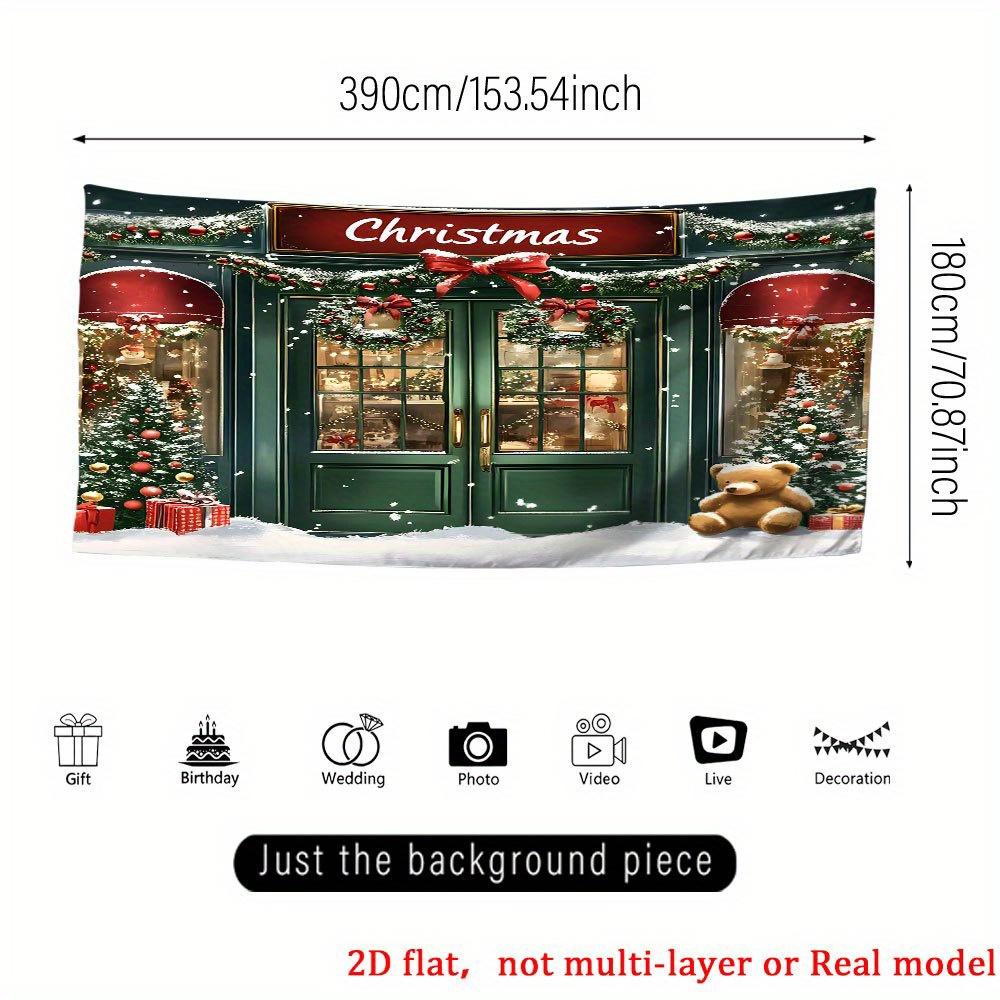 1Pcs Christmas Shop Festive Storefront Garage Decoration Background Xmas Backdrop Decorations For Photo Studio Booth Party