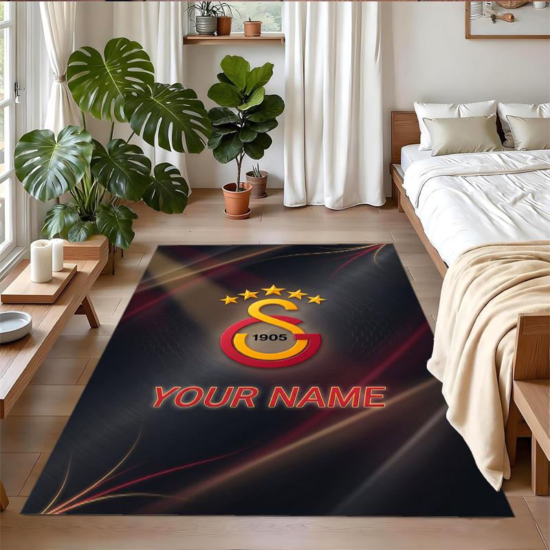 Crystal Velvet Rug Custom Name Text, Soft Non Slip Floor Mat Home DecorGalatasaray FC