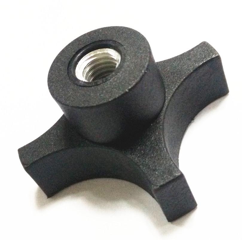 

56 мм M8 Квадратная нейлоновая пластиковая четырехсторонняя ручка механической регулировки Black * M6 * Nylon Plastic