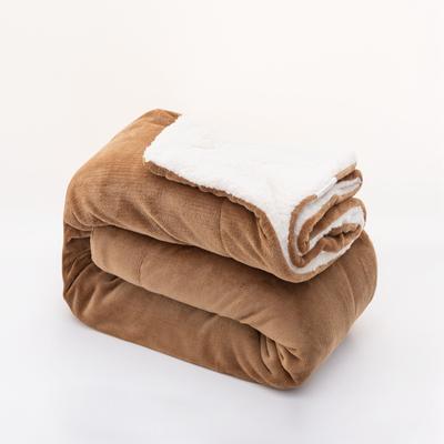 Solid Colour Winter Lambswool Blanket Thickened Quilt Double Flannel Blanket Bedroom Room
