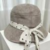 New butterfly polka dot streamer spring and summer outdoor travel anti-sun hat sun hat new ultraviolet sunshade bucket hat