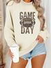 Women's Game Print Long-Sleeve Round Neck Hoodie for Autumn/Winter