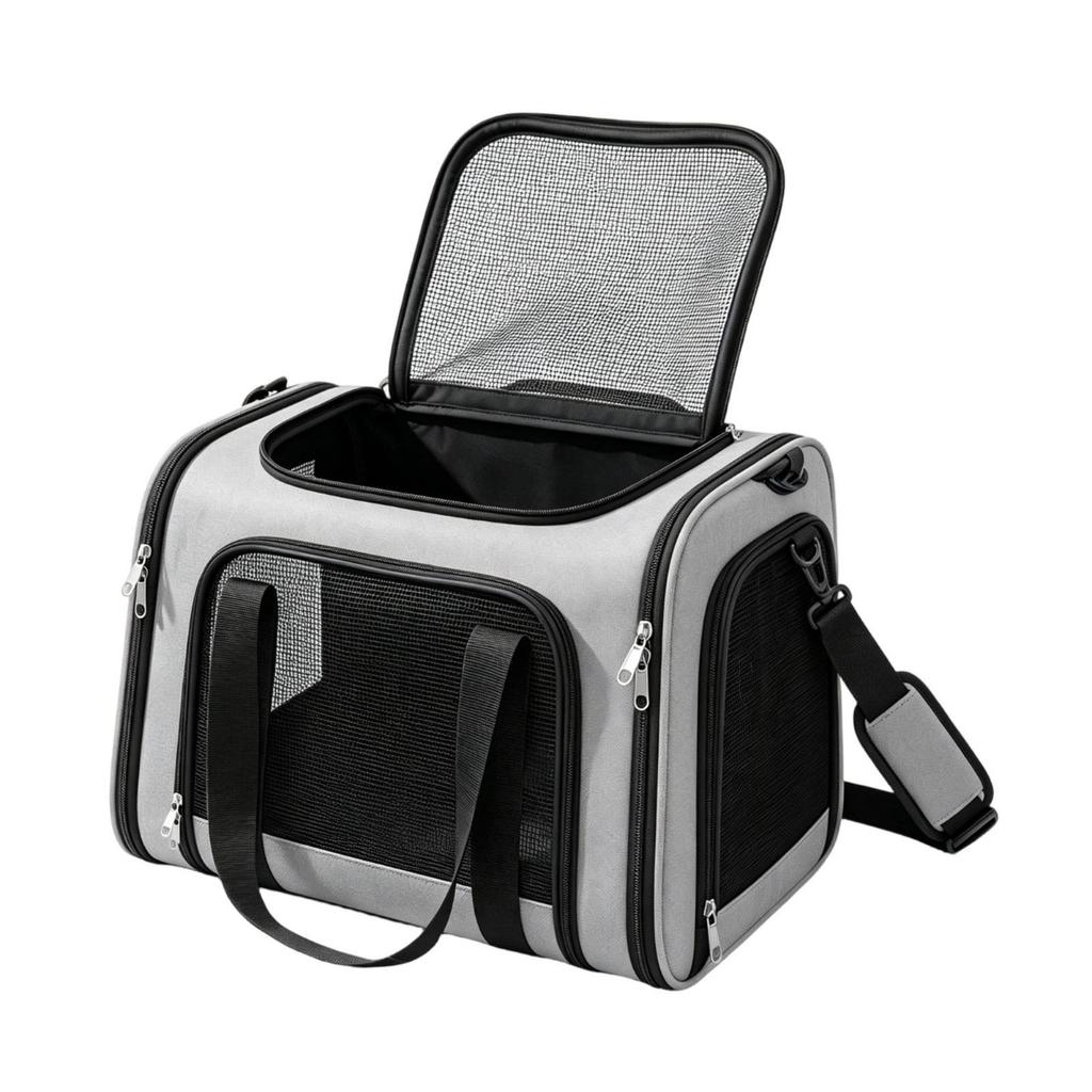 Pet Carrier Bag Breathable with Mesh Panels Collapsible Lightweight