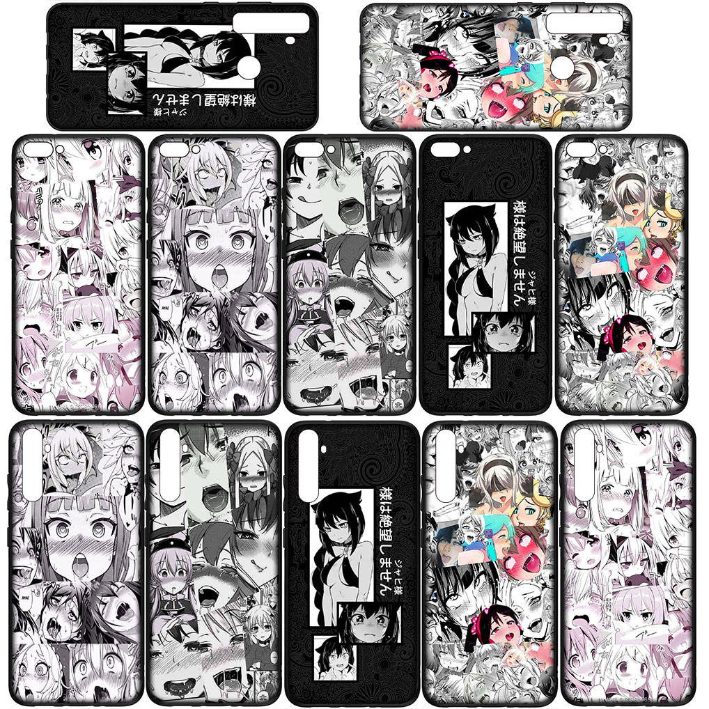 For Samsung Galaxy S24 S23 iPhone 16 15 14 Xiaomi Redmi Note 13 12 11 Plus 9 Pro Max X XR Case Ahegao Anime Girl Waifu Hentai Manga OPPO Huawei Cover