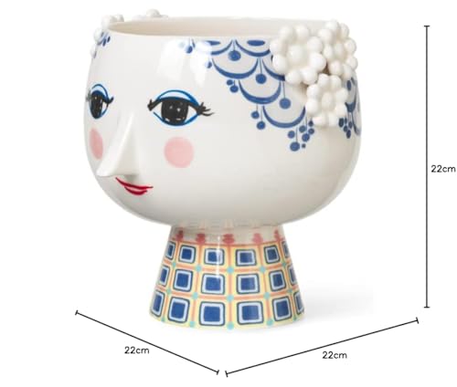 BjornWiinBlad Eva Flower Pot, Blue, H21cm, 56520, Nordic Pottery