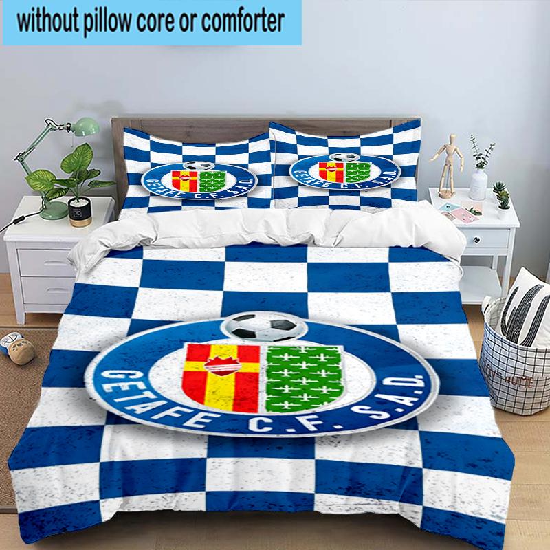 3PCS Getafe Football Crest Bedding Set,Including 1pc Duvet Cover And 2pcs Pillowcases Perfect for Bedroom, Dormitory, Fan Christmas gift
