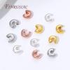 50/100Pcs 18K Gold Plated Crimp Covers,Round Covers Open Crimp End Beads,Stopper Spacer Beads For DIY Jewelry Making Supplies