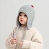 Niedliche Kleine Kugel Baby Ohrenschutz Mütze Winter Gestrickt Kleinkind Mädchen Junge Schnürkappe Outdoor Winddicht Warm Kinder Ohrenschützer Mütze