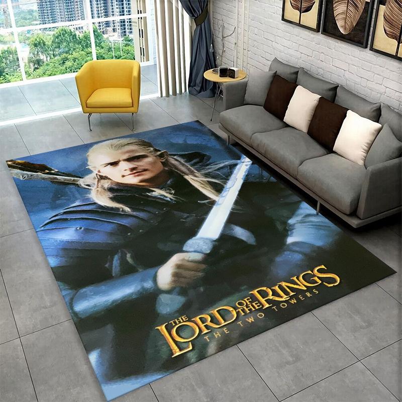 

Classic L-Lord of The Rings H-Hobbit Carpet Rug for Bedroom Living Room Sofa Playroom Doormat Home Decor,Kid Area Rug Non-slip 40x60cm