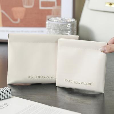 3610 Mini Cosmetische Tas van PU Leer Draagbare Cosmetica Opbergtas voor Onderweg Automatische Sluiting Schelpvormige Tas