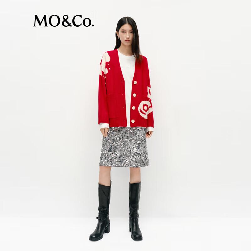 

MO&Co. Новогодний кардиган с V-образным вырезом и добавлением шерсти S