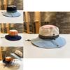 Retro Ethnic Style Sun Protection Fisherman Hat For Women Blue Color Block Wide Brim Hat Men Outdoor Hat