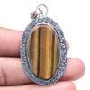 Pendant Tiger's Eye Gemstone Handmade Gift For Her Silver Jewelry 2.25"